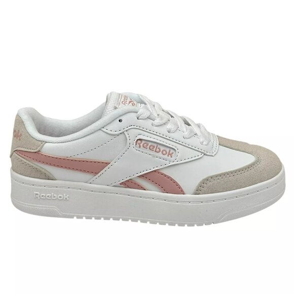 Reebok Forte Lounger Youth Girls Casual Sneaker Size 1 White/Pink Lace up Shoes - Picture 2 of 13